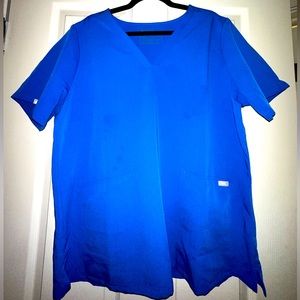 Figs Women’s Royal Blue Casma - Three-Pocket Scrub Top, size XXL